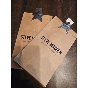 NWT Lot of Two Black Steve Madden Fashion Tights Sz 1x-2x